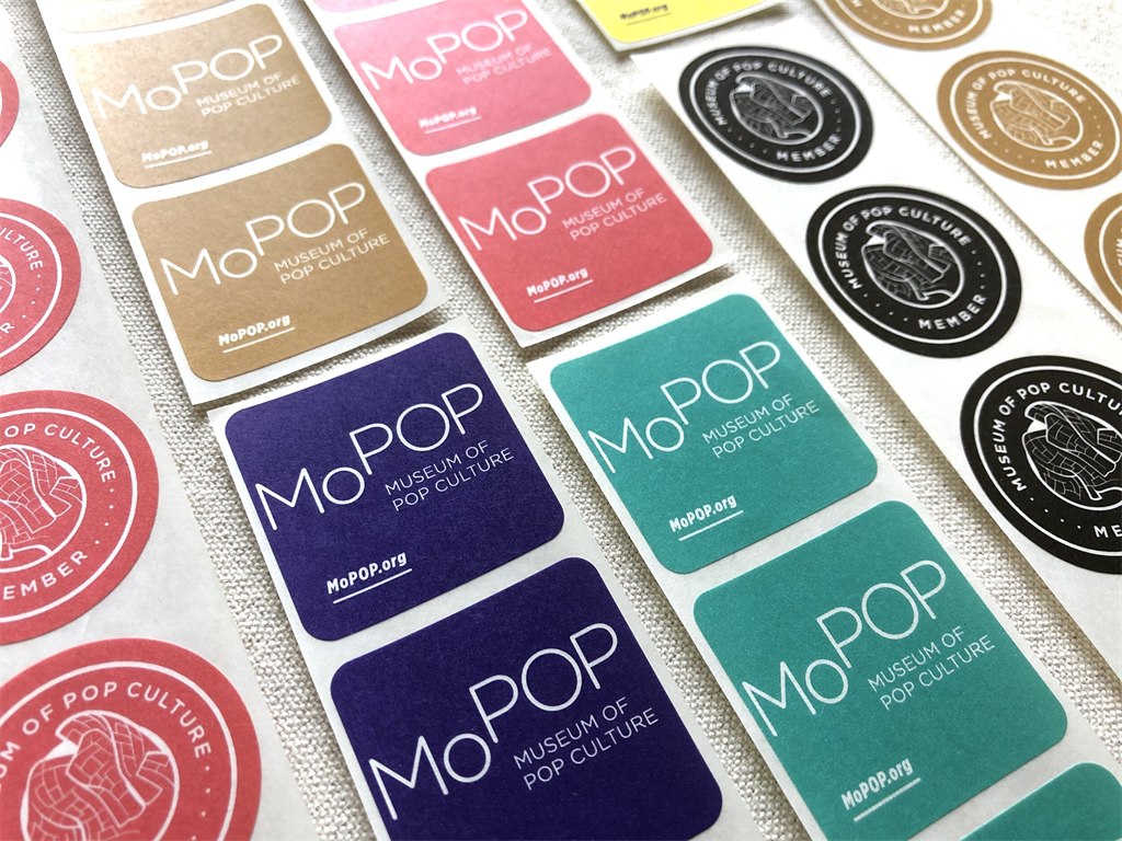 Dissolvable Museum Admission Stickers courtesy MoPOP
