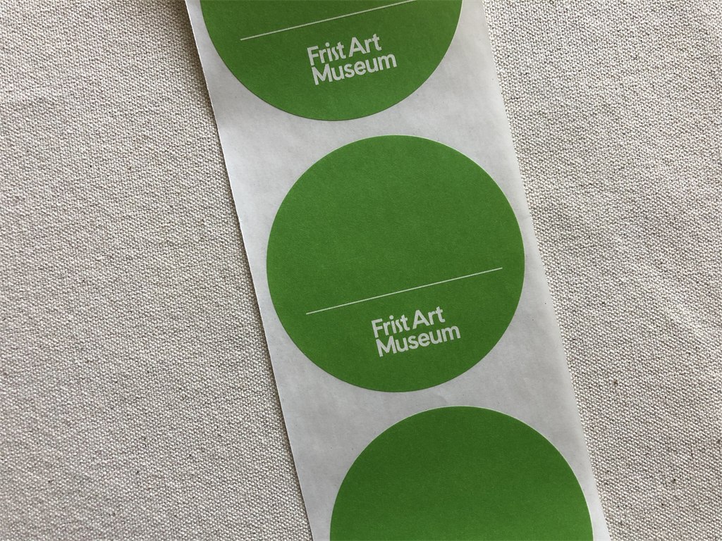 Dissolvable Write-On Admission Stickers courtesy Frist Art Museum